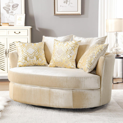 Aqif Elegant Swivel Barrel Chair - Modern Swivel Chair | Swivel Accent Chairs | Kinwell Furniture | Swivel Armchairs