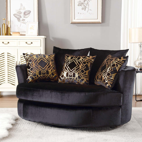 Aqif Elegant Swivel Barrel Chair - Modern Swivel Chair | Swivel Accent Chairs | Kinwell Furniture | Swivel Armchairs