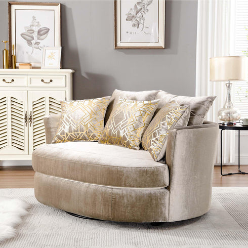 Aqif Elegant Swivel Barrel Chair - Mid Century Modern Swivel Chair | Waiting Room Swivel Chairs| Kinwell Furniture | Designer Swivel Chairs