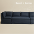 Nelly Slipcover Performance Dining Banquette