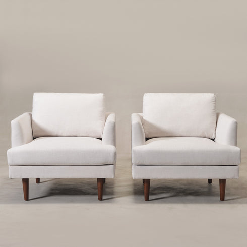 Upholstered Armchair – Ivory Square Arm Accent Chair | Performance Fabric Armchair | Kinwell Furniture | Scandinavian, Timeless Design