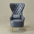 Letitia Faux Leather Wingback Chair - Navy Accent Chair | Decorative Faux Leather Chairs | Kinwell Furniture | Modern Wingback Accent Chairs