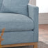 Goose Down Feathers Upholstered Loveseat – Blue Square Arm 2-Seater Sofa | Plush Feather-Filled Loveseat | Kinwell Furniture | Cloud-Soft, Timeless Design
