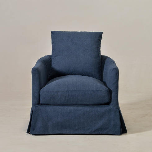 Eliza Slipcover Swivel Barrel Chair