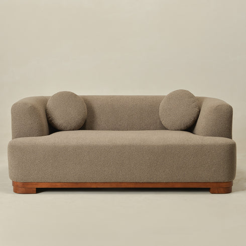 Otto Bouclé Loveseat in Teddy Brown – Modern Boucle 2 Seater Sofa | Small Apartment Sofa | Cozy Loveseat Couch | Kinwell Furniture
