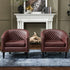 Logan Faux Leather Tufted Club Chair - Red Accent Chair | Decorative Accent Chairs | Kinwell Furniture | Modern Accent Chairs