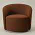 Everitte Bouclé Swivel Barrel Chair - Brown Modern Swivel Chair | Swivel Accent Chairs | Kinwell Furniture | Swivel Armchairs