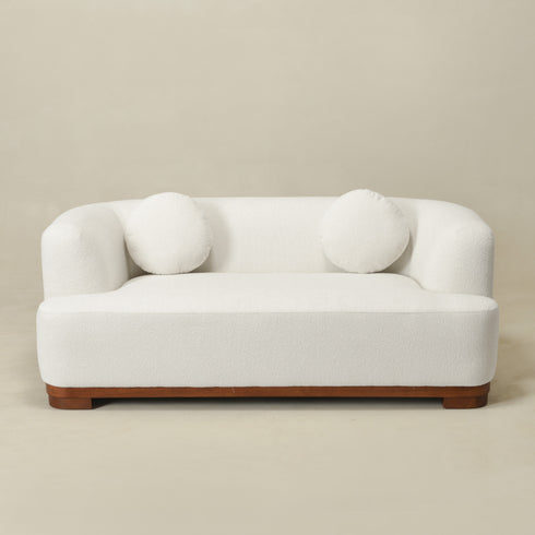 Otto Bouclé Loveseat in Beige – Modern Boucle 2 Seater Sofa | Small Apartment Sofa | Cozy Loveseat Couch | Kinwell Furniture