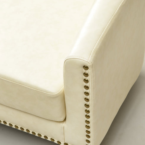 Logan Faux Leather Tufted Loveseat | Fabric Loveseat Couch | Kinwell Furniture | Modern Loveseats & Comfortable Loveseat Sofa Couches