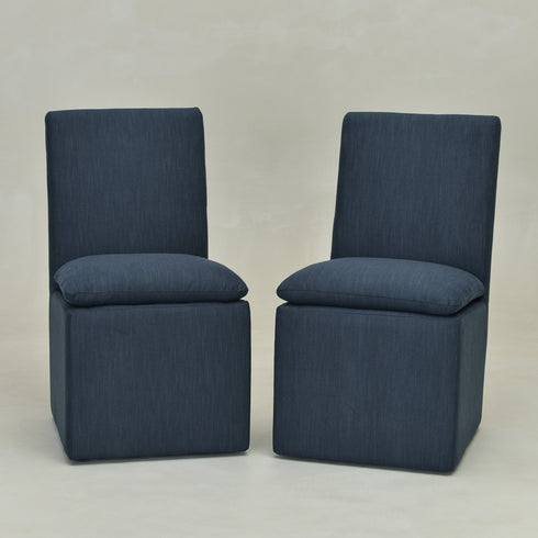 Diane Performance Dining Side Chair with Casters - Covered Dining Chair | Dining Chairs without Arms | Kinwell Furniture | Performance Fabric Chairs