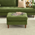 Tiziano Tufted Ottoman – Velvet Rectangular Footrest & Accent Seat | Mid-Century Upholstered Pouf | Green Ottoman