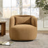 Ashlie Chenille Swivel Barrel Chair - Brown Modern Swivel Chair | Swivel Accent Chairs | Kinwell Furniture | Swivel Armchairs
