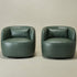 Ashlie Faux Leather Swivel Chair - Green Faux Leather Swivel Chair | Modern Barrel Chairs | Kinwell Furniture | Swivel Accent Chairs