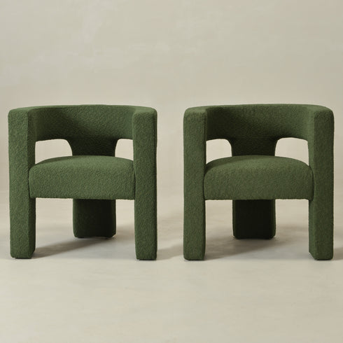 Herbert Modern Bouclé Armchair - Green Accent Chair | Decorative Accent Chairs | Kinwell Furniture | Modern Accent Chairs