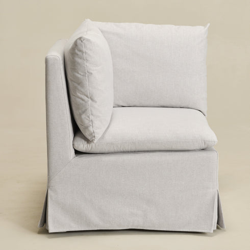 Nelly Performance Corner Banquette Chair - Light Gray Modern Corner Banquette Chair | Corner Banquette Seating | Kinwell Furniture | Modular Dining Banquette