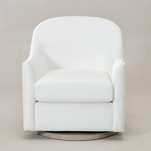 Ethel Swivel Nursery Glider - Pearl White Nursery Glider | Glider Chairs | Kinwell Furniture | Modern Nursing Chairs | Recliners & Rockers