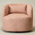 Ashlie Linen Swivel Barrel Chair - Coral Modern Swivel Chair | Swivel Accent Chairs | Kinwell Furniture | Swivel Armchairs