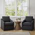 Charles Slipcover Swivel Barrel Chair – Black Modern Swivel Chair | Slipcover Swivel Chairs | Kinwell Furniture | Swivel Armchairs