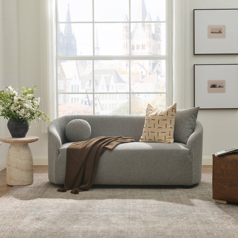 Susie Premium Bouclé Loveseat |Gray Loveseat | Loveseat Couch | Kinwell Furniture | Modern Loveseats & Comfortable Loveseat Sofa Couches