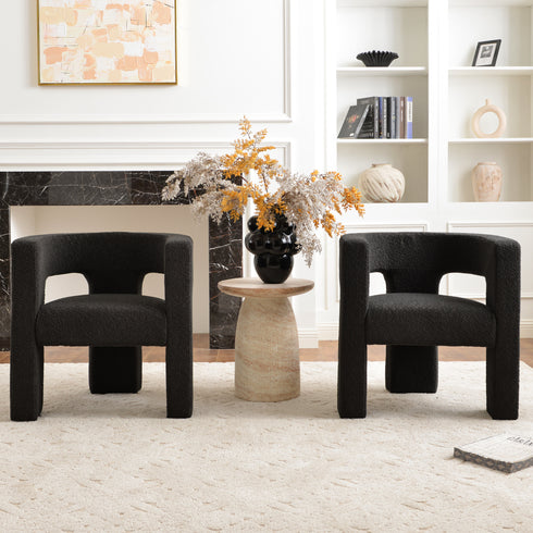 Herbert Modern Bouclé Armchair - Dark Gray Accent Chair | Decorative Accent Chairs | Kinwell Furniture | Modern Accent Chairs