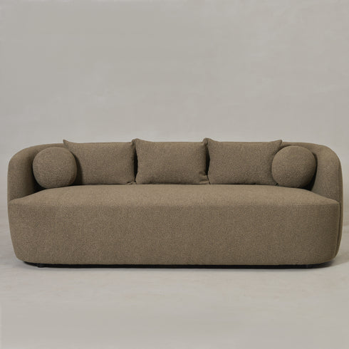 Ashlie Bouclé 3-Seater Sofa - Teddy Brown 3 Seater Sofa | Three Seater Couch | Kinwell Furniture | Modern 3 Seater Sofas