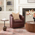 Logan Faux Leather Tufted Swivel Club Chair - Red Modern Swivel Chair | Swivel Accent Chairs | Kinwell Furniture | Swivel Armchairs
