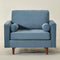 Tiziano Tufted Armchair – Blue Velvet Accent Chair with Pillows | Mid-Century Lounge Chair | Kinwell Furniture