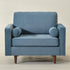 Tiziano Tufted Armchair – Blue Velvet Accent Chair with Pillows | Mid-Century Lounge Chair | Kinwell Furniture
