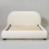 Harriet Boucle Platform Bed with Wood Legs