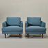 Upholstered Armchair – Blue Square Arm Accent Chair | Performance Fabric Armchair | Kinwell Furniture | Scandinavian, Timeless Design