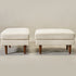 Albert Linen Blend Ottoman – Footrest & Pouf | Living Room Accent Seat | Kinwell Furniture | Contemporary Ottoman | Cream