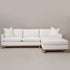 Cream Goose Down Sectional Sofa | L-Shape Down Filled Sectional with Chaise | Cream Upholstered Sectional Sofa | Modern Cream Sectional Couch | Soft Down Sectional Sofa