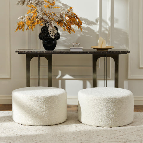 Elof Bouclé Ottoman - Foot Stool Ottoman | Pouf Stool | Kinwell Furniture | Mid Century Ottomans
