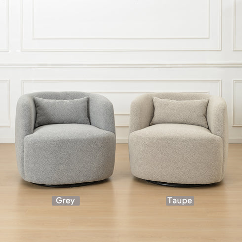Ashlie Bouclé Swivel Barrel Chair