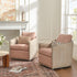 Claude Linen Swivel Cane Chair