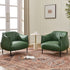 Kadar Leather Barrel Chair-Green Modern Leather Chair | Accent Chairs | Kinwell Furniture | Barrel Chairs