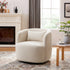 Ashlie Linen Swivel Barrel Chair - Ivory Modern Swivel Chair | Swivel Accent Chairs | Kinwell Furniture | Swivel Armchairs