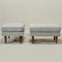 Albert Linen Blend Ottoman – Footrest & Pouf | Living Room Accent Seat | Kinwell Furniture | Contemporary Ottoman | Light Gray