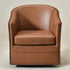 Lawton Faux Leather Tufted Swivel Chair – Brown Industrial Modern Swivel Chair | Faux Leather Office & Lounge Chair | Kinwell Furniture | High Back Chair