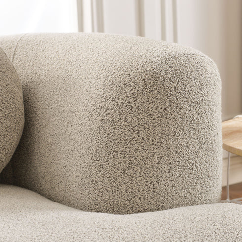 Otto Bouclé Loveseat in Taupe – Modern Boucle 2 Seater Sofa | Small Apartment Sofa | Cozy Loveseat Couch | Kinwell Furniture