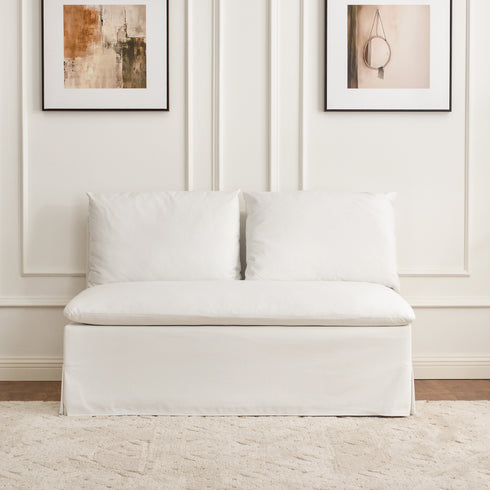 Nelly Performance Bench Banquette - White Modern Banquette Bench | Dining Benches & Banquettes | Kinwell Furniture | Upholstered Banquette Bench