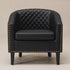 Logan Faux Leather Tufted Club Chair - Black Accent Chair | Decorative Accent Chairs | Kinwell Furniture | Modern Accent Chairs