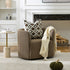 Wilton Bouclé Swivel Barrel Chair - Teddy Brown Petal Back Modern Swivel Chair | Swivel Accent Chairs | Kinwell Furniture | Swivel Armchairs