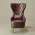 Letitia Faux Leather Wingback Chair - Brown Accent Chair | Decorative Faux Leather Chairs | Kinwell Furniture | Modern Wingback Accent Chairs