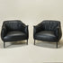 Kadar Leather Barrel Chair-Black Modern Leather Chair | Accent Chairs | Kinwell Furniture | Barrel Chairs