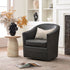 Lawton Faux Leather Tufted Swivel Chair – Black Industrial Modern Swivel Chair | Faux Leather Office & Lounge Chair | Kinwell Furniture | High Back Chair