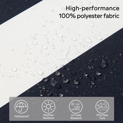 Ranu Extra Thick Outdoor Cushion Set – Black Striped Patio Chair Cushions | Outdoor Seat & Back Cushions | Weather-Resistant Outdoor Cushions | Kinwell Furniture