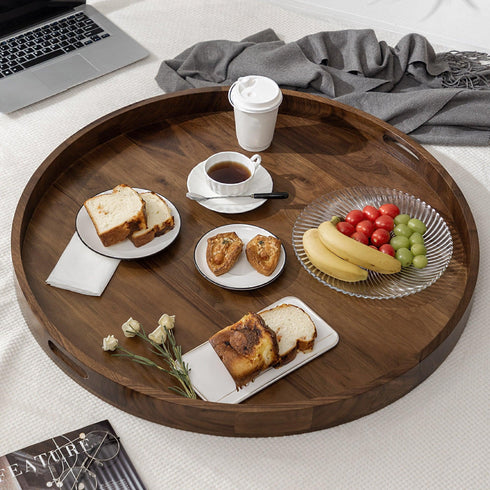 Round Black Walnut Serving Tray - Kinwell Furniture