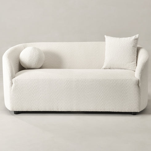Susie White Bouclé Loveseat Sofa | Small White Loveseat | Kinwell Furniture | Modern Bouclé Couch for Cozy Spaces