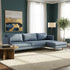 Samuel Tapered Arm Two-Piece Sectional – Velvet Blue Chaise Sectional Sofa | 3-Seater Couch | Kinwell Furniture | Mid-Century Modern Design